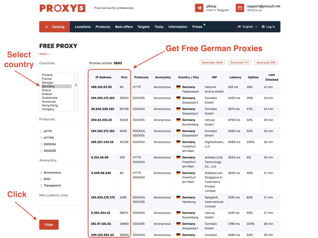 Free German Proxies
